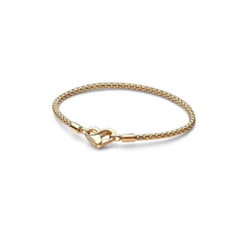 Chaîne en argent plaqué cuivre blanc avec os de serpent Bracelet épais en argent avec os de serpent Love Chaîne basique Love en or rose_voghion.com