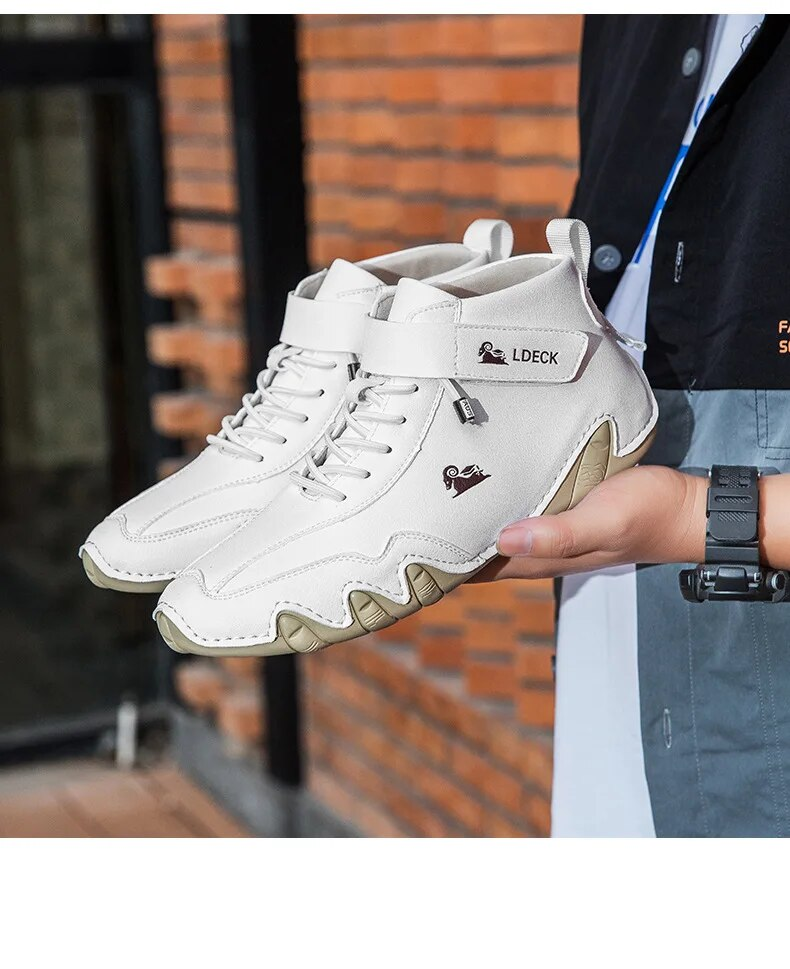 Casual sneakers voor ontwerper gratis verzending lederen enkellaarsjes 2023 nieuwe mode comfort hoge herenschoenen_voghion.com
