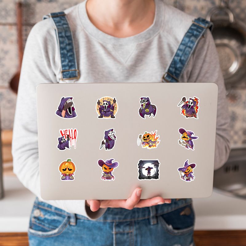 Stickers 50 Ghost And Pumpkin Head Graffiti Stickers Water Cup Computer Waterproof Decorative Stickers Halloween Stickers_voghion.com