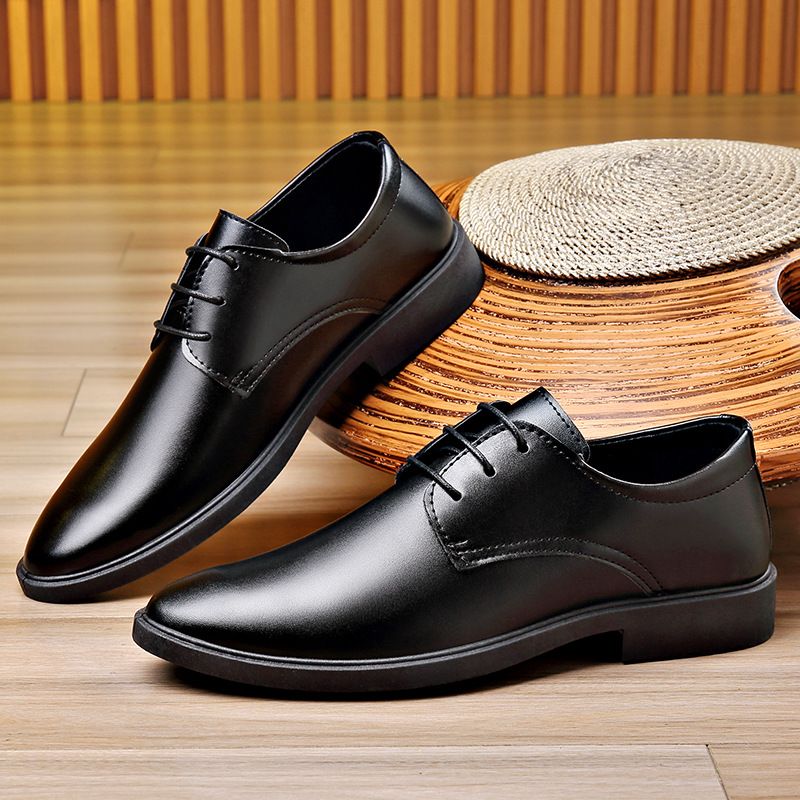 Large Size British Style Casual Business Formal Shiny Leather Men's Wedding Versatile Single Work Shoes Men_voghion.com