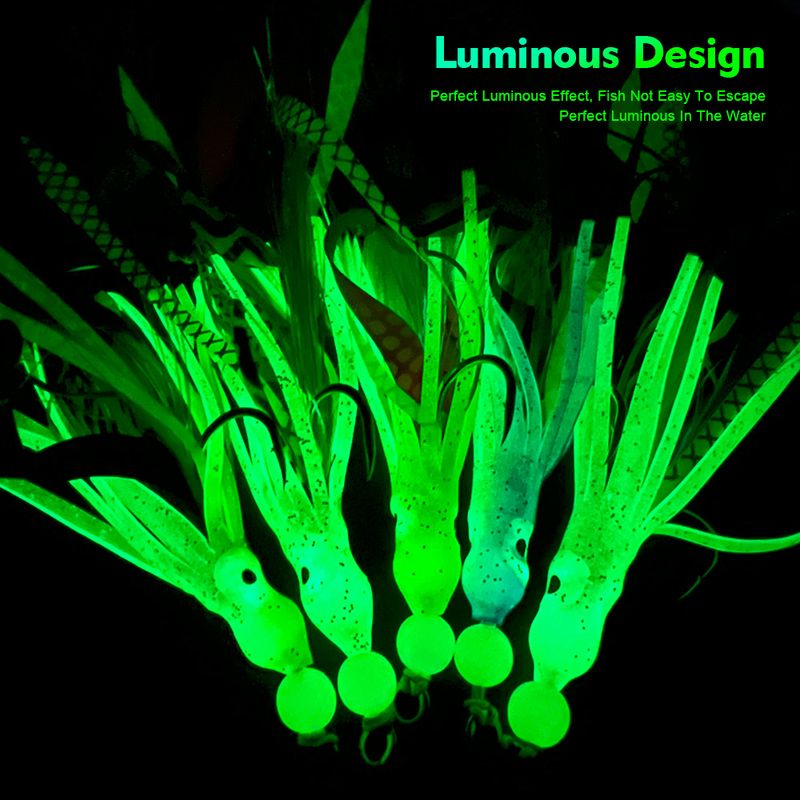 Iron Plate Luminous Lead Fish Double Octopus String Boat Fishing Slow Jigging Squid Hook 17cm Sea Bass Lure Bait_voghion.com