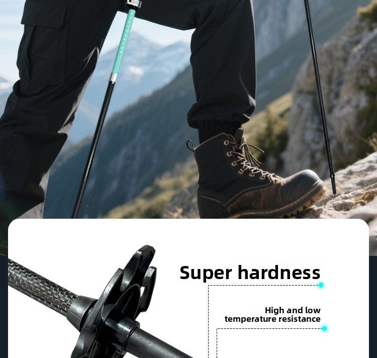 KILIMA Qilima Bastoncino da trekking in fibra di carbonio pieghevole robusto leggero escursionismo neve montagna unisex esterno portatile_voghion.com