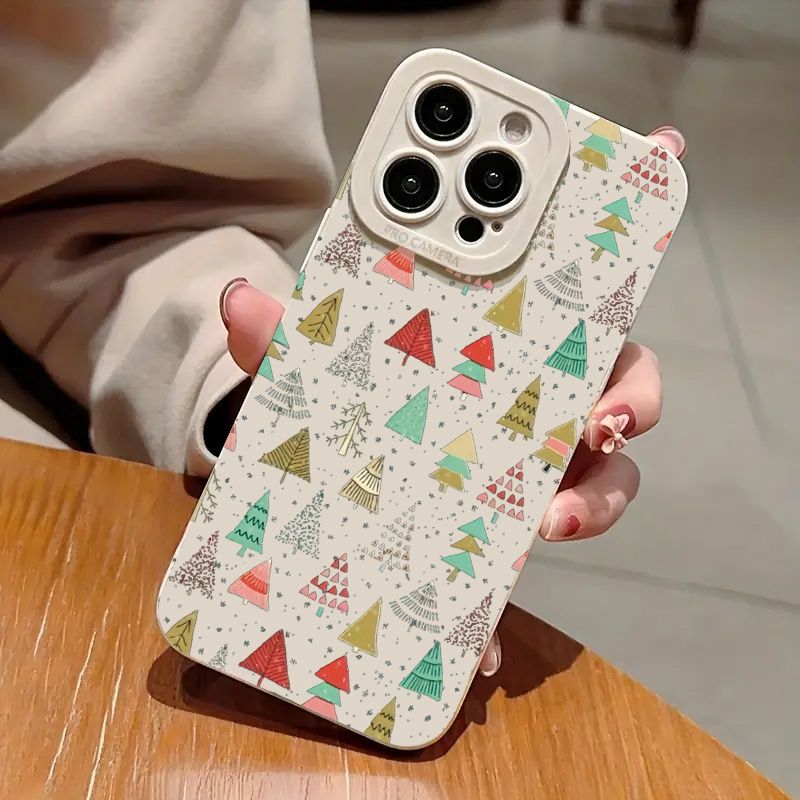 Festive Christmas Tree Graphic Phone Case For 16 15 14 13 12 11 Pro X XR XS SE2 8 7 Plus Pro Max Mini Silicone Back Cover_voghion.com