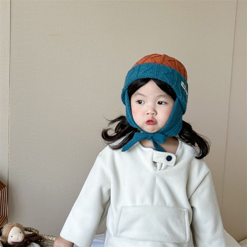 Kids'caps Boho Style Children's Knitted Personalized Color With A Cold Warm Ear Hat_voghion.com