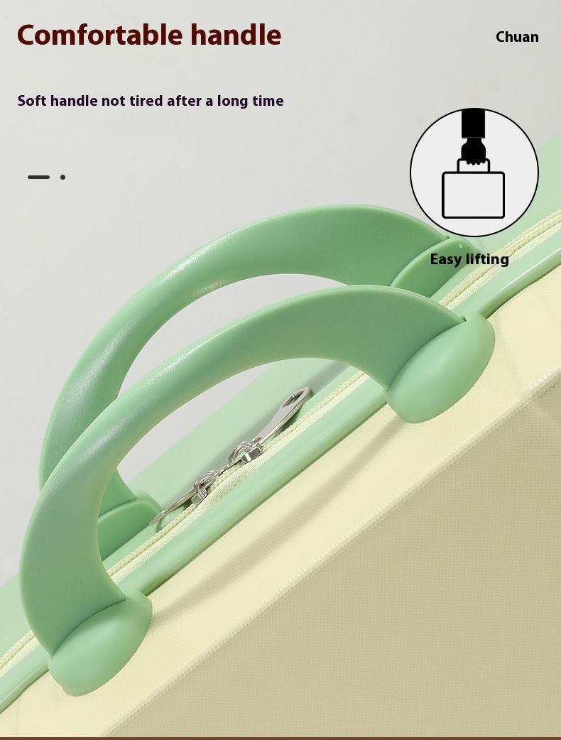 Bonbonfarbener Kontrast mit märchenhaftem Handgeschenk in Volltonfarbe, durchsichtige Reisebox, Mini-Koffer mit Reißverschluss_voghion.com