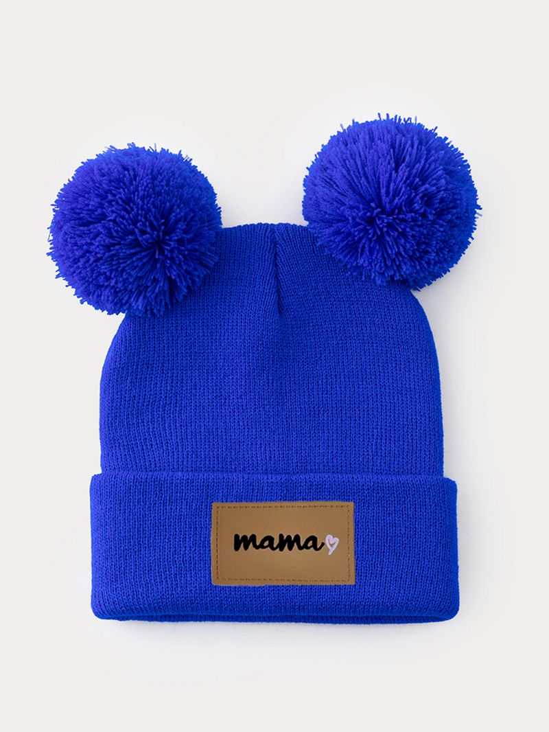 Gorro de punto para mujer con doble pompón - Mezcla de algodón suave, gorro de invierno cálido para mujer, elegante y cómodo, perfecto para el clima frío_voghion.com
