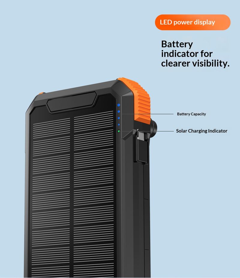 Detachable Solar Wireless Power Bank 20000mAh Hand Crank Generator With Light And Cigarette Lighter Built-in Cable_voghion.com