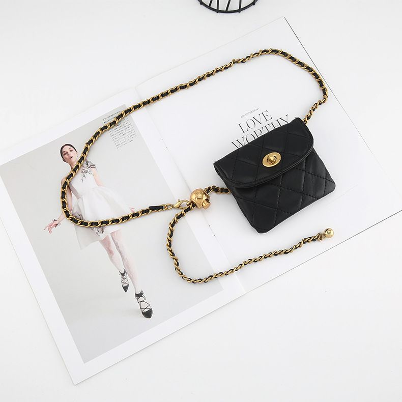 New Little Golden Ball Vita da donna francese piccola Frrant Wind Lingge Cintura Instram Mini tracolla a catena leggera_voghion.com