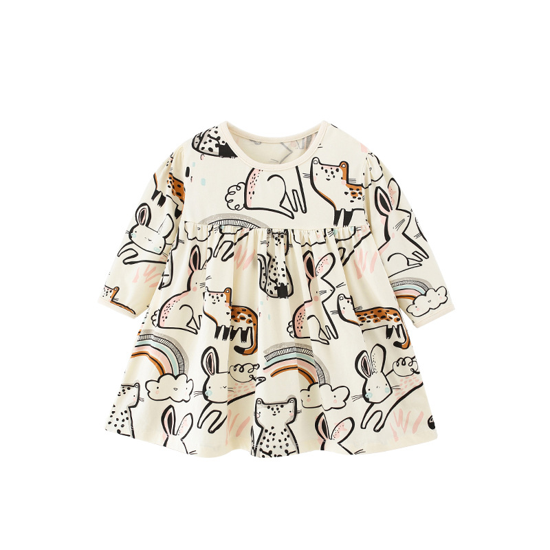 Malwee – jupe pour filles, mode automne, petite et moyenne taille, décontractée, col rond, manches longues, robe pour enfants_voghion.com
