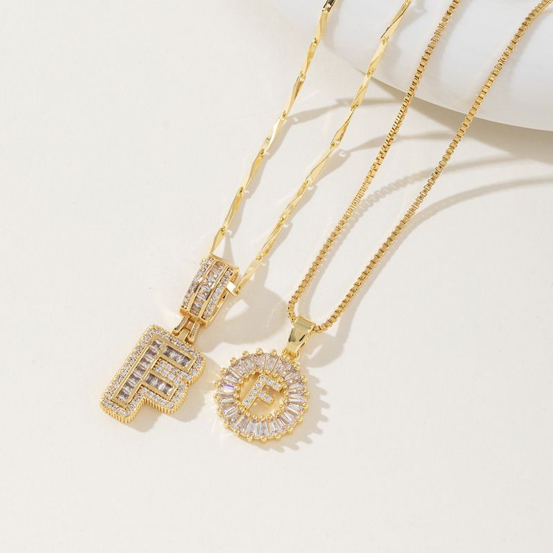 Women's Jewelry Rock Sugar Copper Inlaid Zircon 26 Letter Pendant Necklace Combination Set Stacking Jewelry_voghion.com