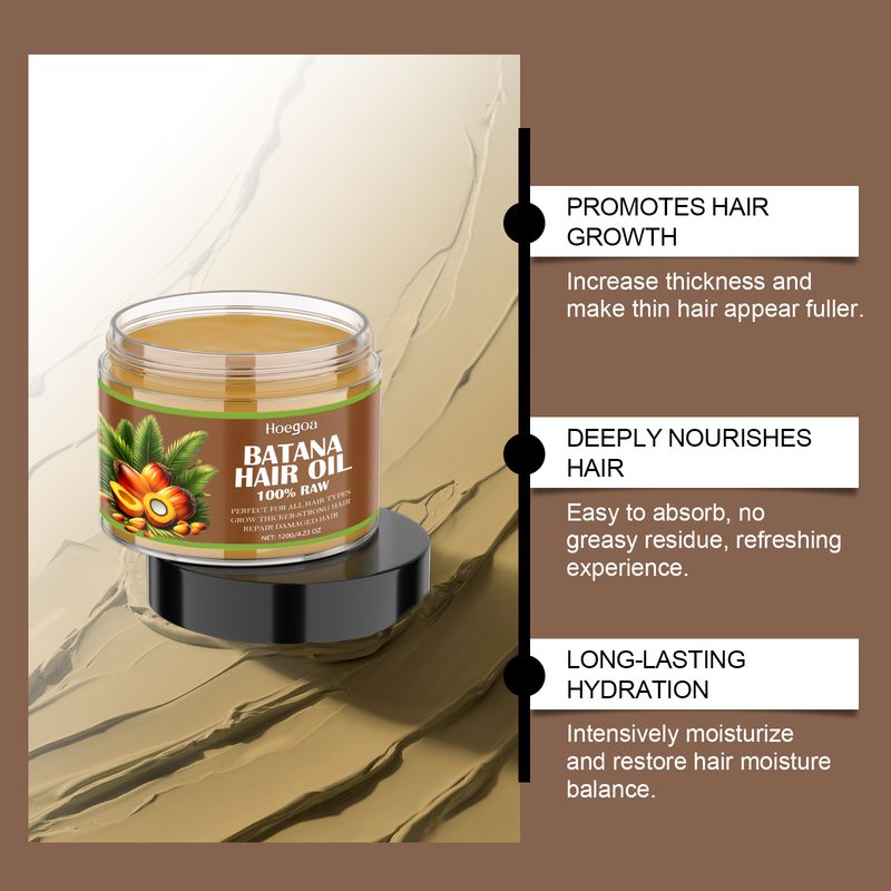 Batana-Haaröl, Anti-Spliss, dichtes Haar, Glättung, nährende Kopfhautstärkung, Keratin, Haarglättung, Vitamin E-Öl_voghion.com