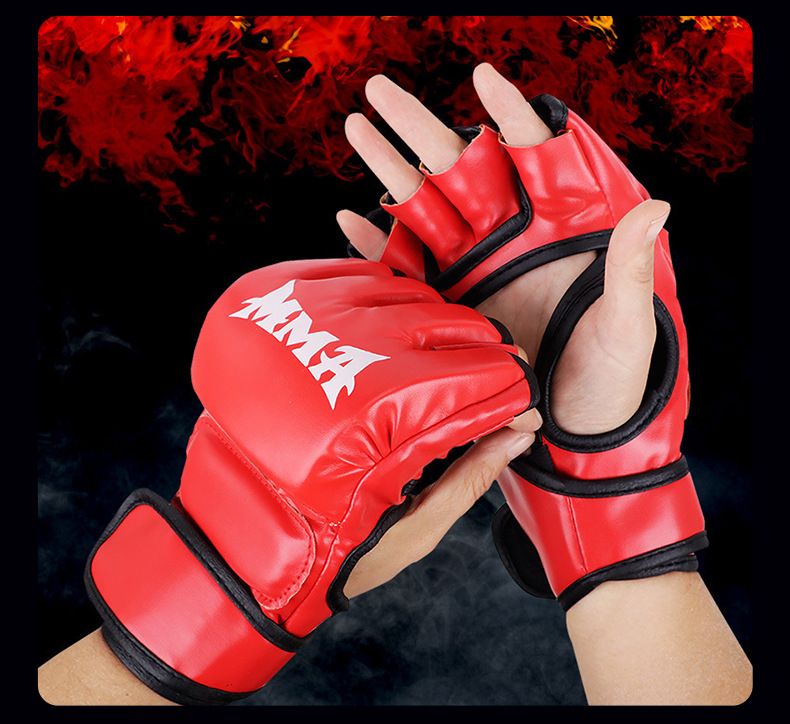 Półpalczaste rękawice bokserskie dla dorosłych dzieci Sanda Muay Thai Fighting Rękawice bokserskie dla mężczyzn i kobiet Muzyka Ściana Cel Cel ręczny Cel nożny_voghion.com