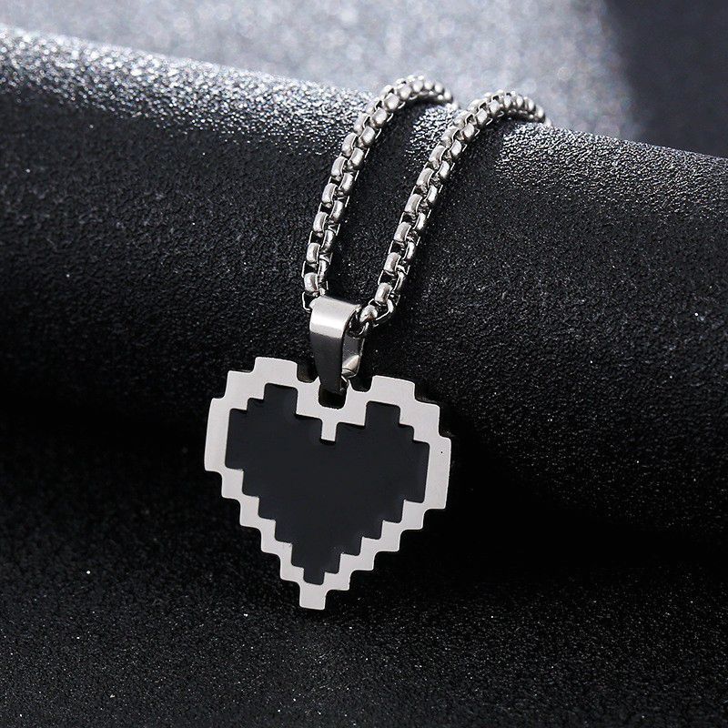 Nuova personalità alla moda, ciondolo a forma di cuore creativo, semplice accessorio per danza hip hop di strada, collana resistente allo sbiadimento_voghion.com