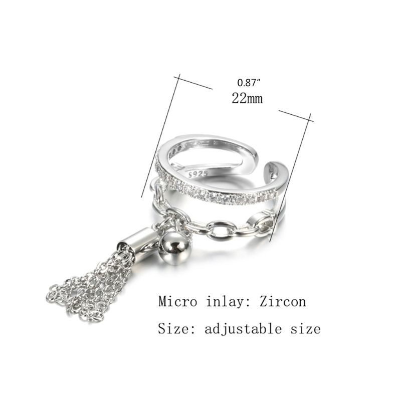 Heiße verkäufe Heiße verkäufe Hängen einstellbare open-schleife geschenk kette quaste zirkonium anhänger ring_voghion.com