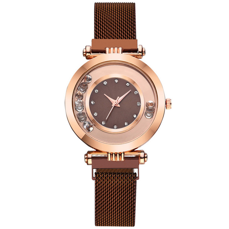 with Korean Fashion Simple Lazy Sand Women's Magnetic Buckle Watch_voghion.com