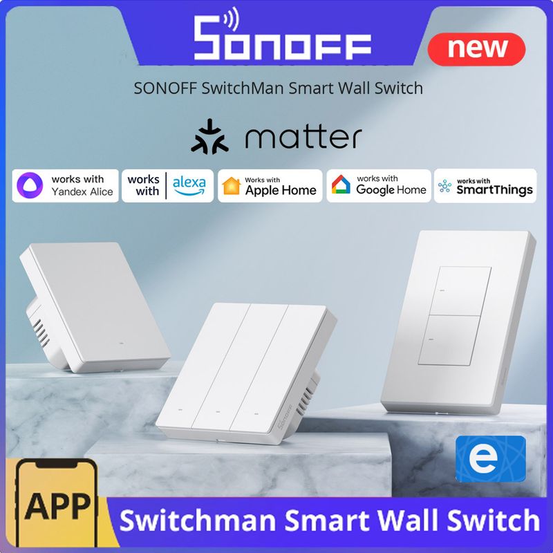 SONOFF M5 Matter 86/120 Wandschalter Zweiwege-EWek-Fernbedienungsschalter mit Alexa Google Home Alice Smart Homekit_voghion.com