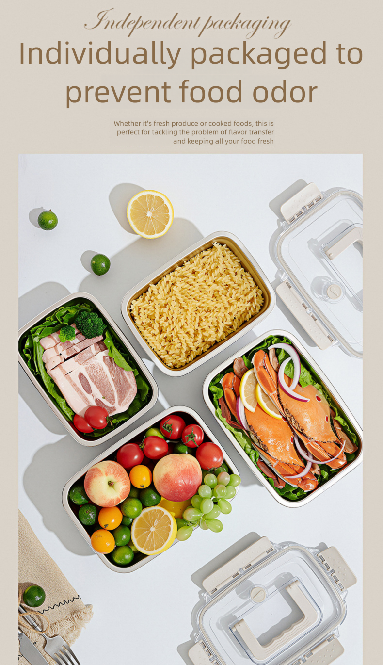 Contenitore per il pranzo portatile da esterno, sigillato, in acciaio inossidabile per alimenti 316, con coperchio, per conservare la freschezza e conservare il congelamento._voghion.com