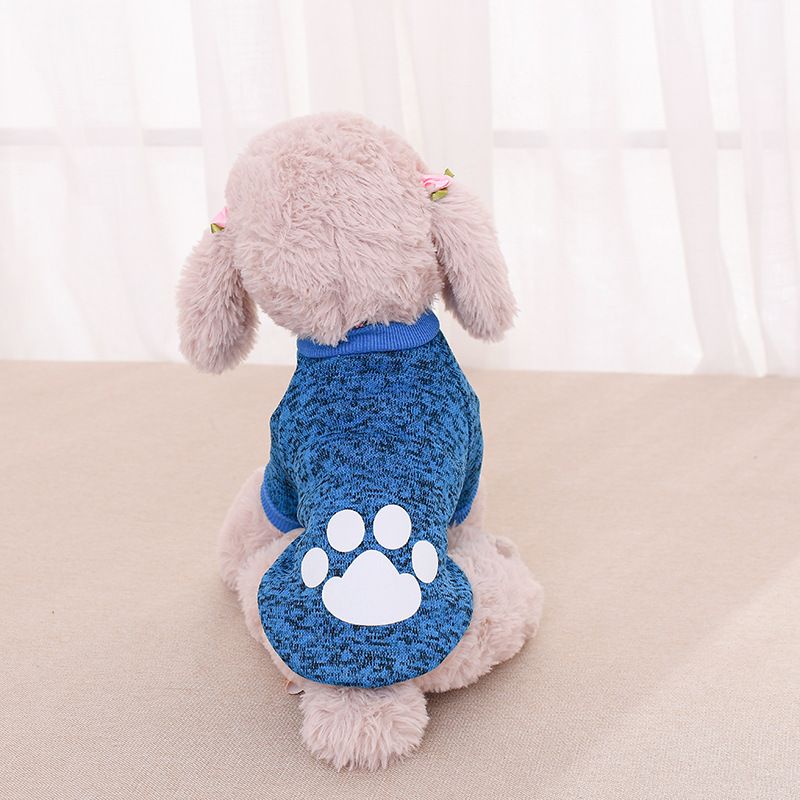 Cross-border pet sweater autumn and winter fleece printed sweater cat clothing dog clothes pet sweater wholesale_voghion.com