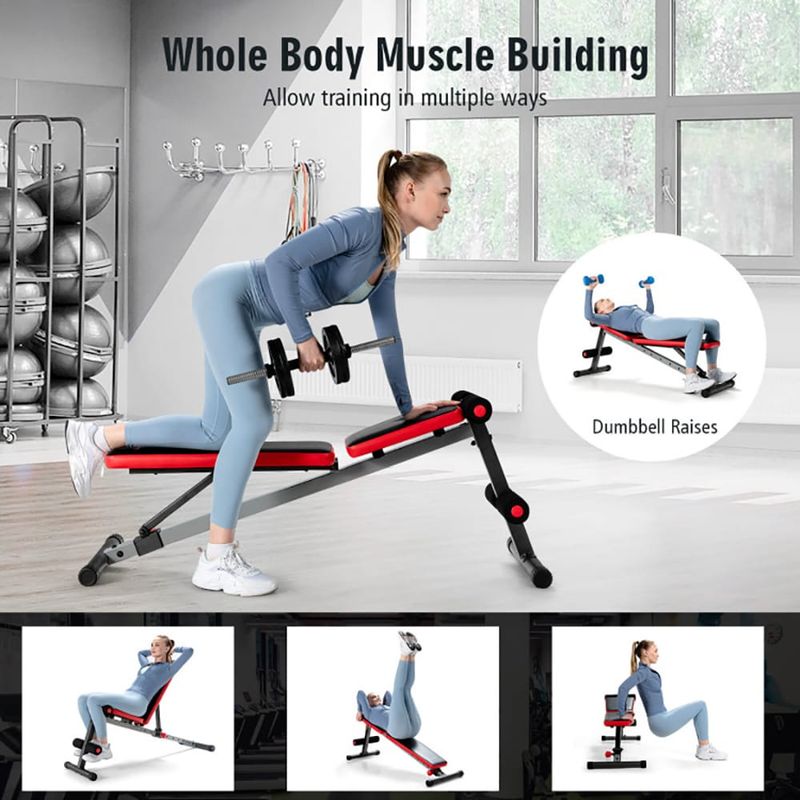 Strong And Tough Construction Multi-function Weight Bench With Adjustable Backrest_voghion.com