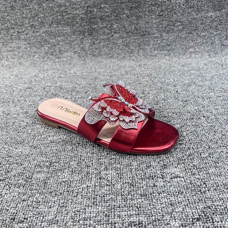 Chaussons pour femmes, ballerines pour femmes, chaussures plates, surface diamantée, extérieur, sans lacet, mode, pantoufles pour femmes Huidong, usine_voghion.com