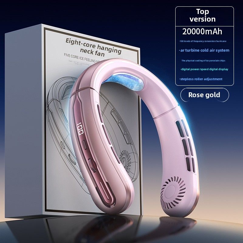Ventilador de cuello 2025, nuevo y práctico, portátil, pequeño, mini, con carga USB, sin aspas, aire acondicionado_voghion.com