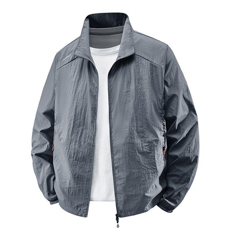 Unbeatable Quality Summer Trench Coat, Men's 2025 New Casual Thin Jacket, Stand Up Collar Outdoor Sun Protection Suit_voghion.com