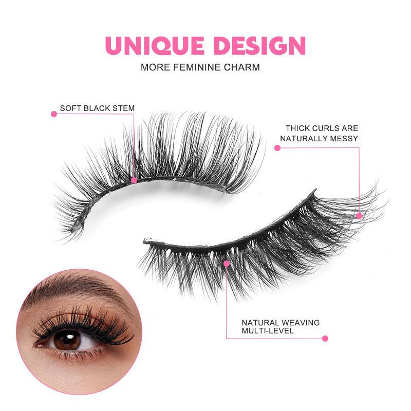 Eyelashes Set DIY Lashes Eyelash Set Glue Tweezers Glue Remover Fox Eye Cat Eye False Eyelashes_voghion.com