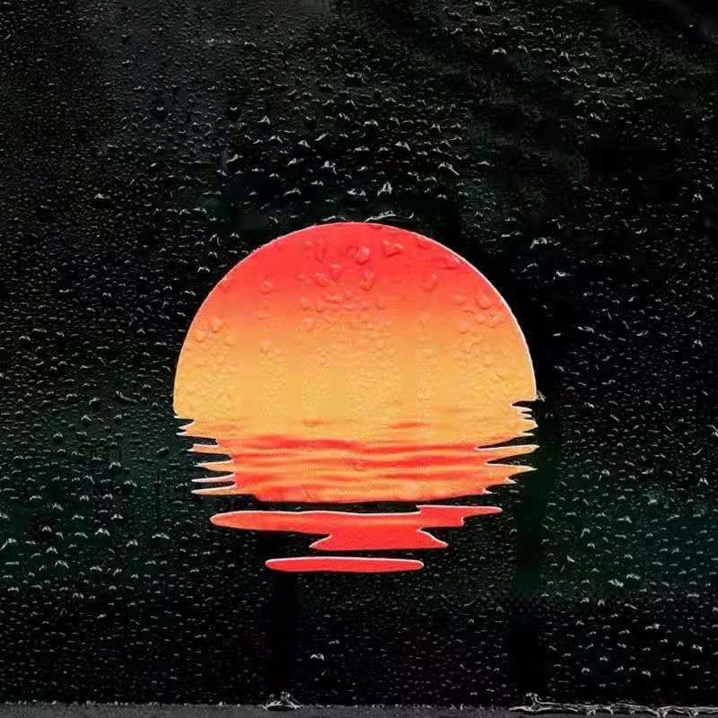 Auto Persoonlijkheid Leuke Zonsondergang Elektrische Auto Kras Zijruit Decoratie Brandstoftank Stickers_voghion.com