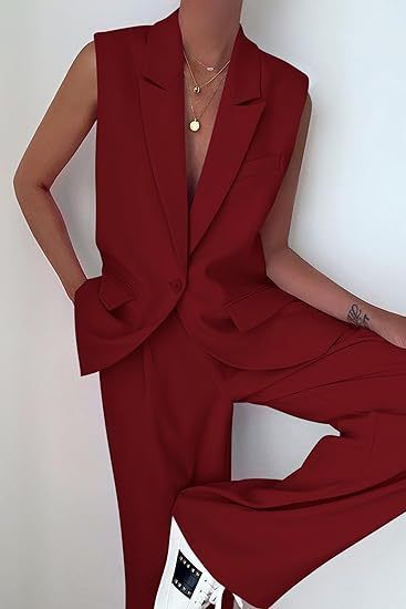 Damenbekleidung Weste Anzug Anzugjacke Hose_voghion.com
