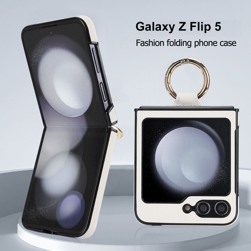 Applicable to Samsung ZFlip6 mobile phone case, rhombus ring, small fragrant wind folding protective case, zflip5/4 leather case, high-end._voghion.com