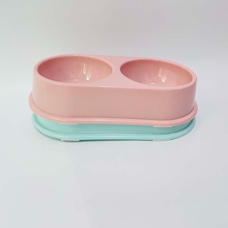 Star Fun Wassernapf für Hunde und Katzen, klein, doppelt, rosa/blau_voghion.com