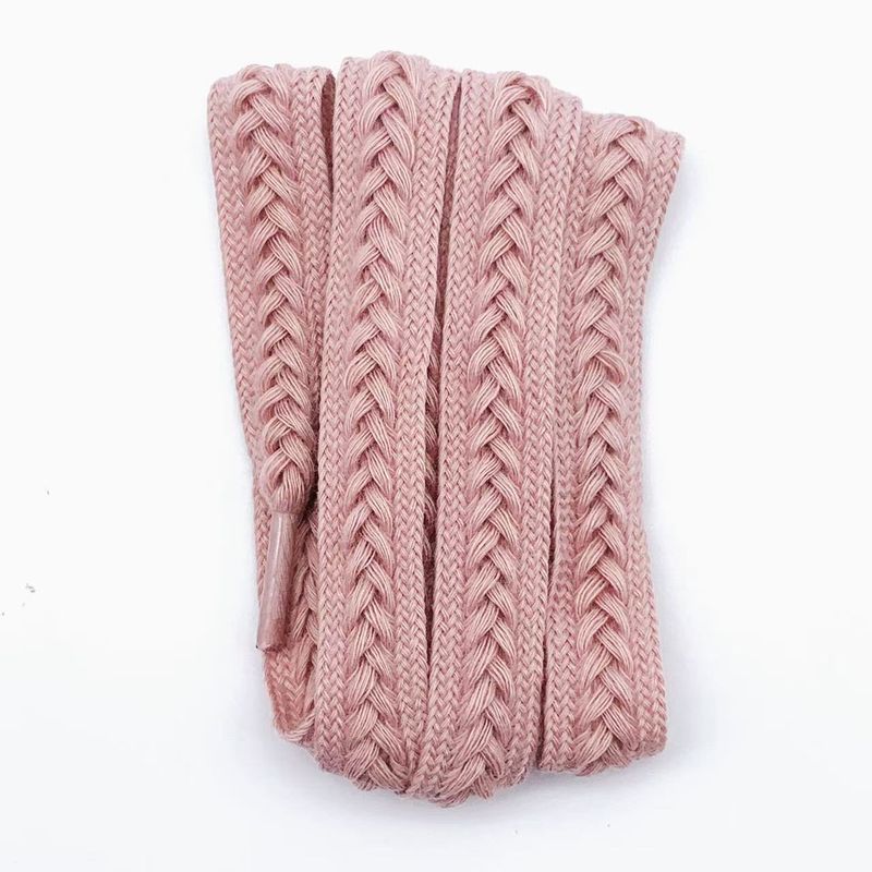 Lacci per scarpe a forma di spiga di grano per scarpe in tela da donna intrecciati in bianco e nero, larghi e piatti, extra larghi e spessi, larghezza 1,5 cm_voghion.com