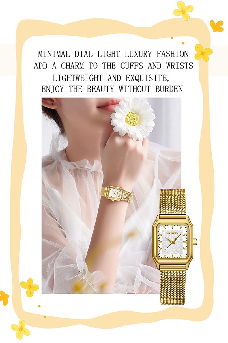 Women's Jewelry - Elegant Vintage Square Quartz Watch With Stainless Steel Band, Light Luxury Minimalist Design For Casual And Formal Wear_voghion.com