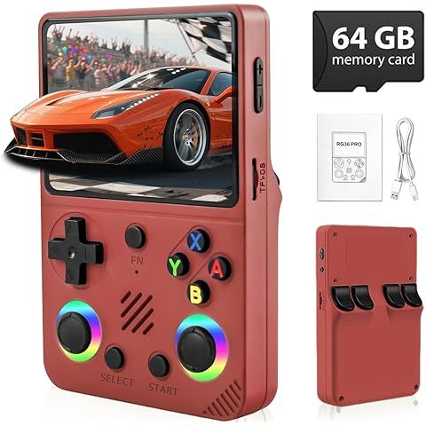 Handheld Console, 4.0 Inch IPS Screen With 16 Colors RGB Colorful Light Control Joystick, Linux System Games_voghion.com