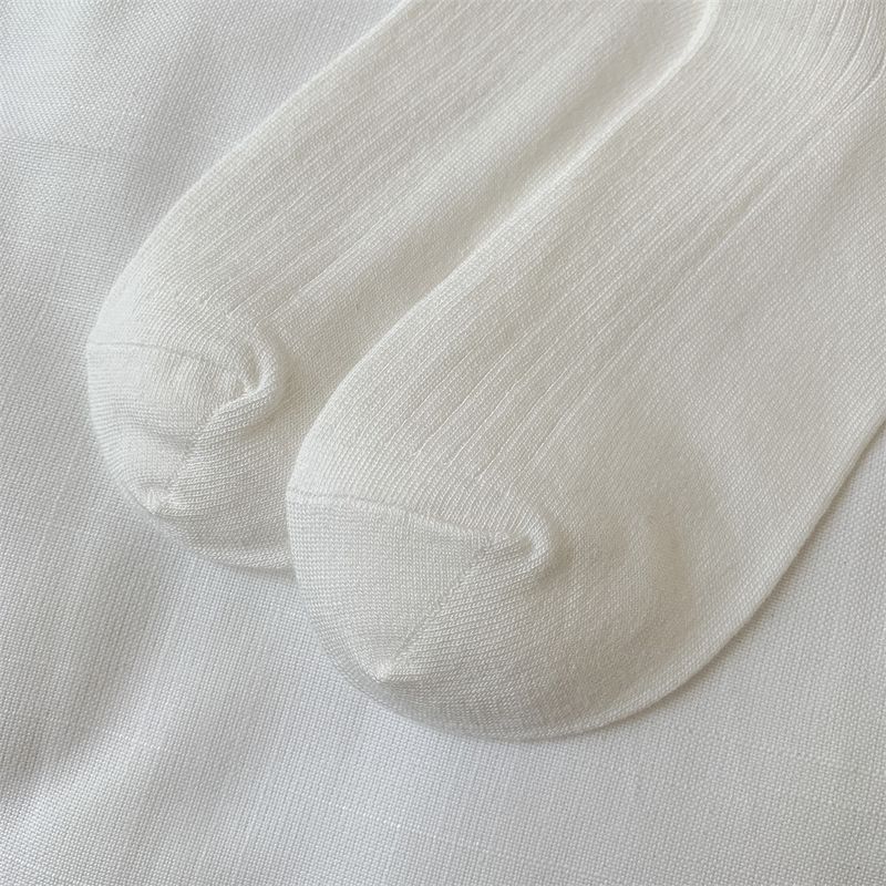 Spring And Summer Bamboo Cotton Calf For Children, Miu Style Wind Wood Ear Hollow Mesh Legs Shaping Women's Pile Socks_voghion.com