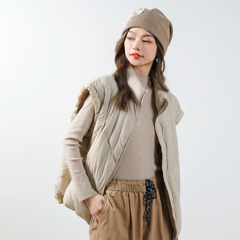 Gilet court en duvet Siyu 90 White Duck, nouvelle norme nationale, col montant, simple, mode, amincissant, style coréen, automne-hiver_voghion.com