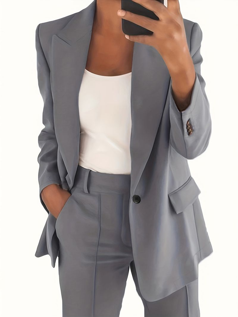 2025s 2025 New Plus Size Women's Fashion Slim Fit Lapel Cardigan Temperament Suit Jacket Pants Set_voghion.com