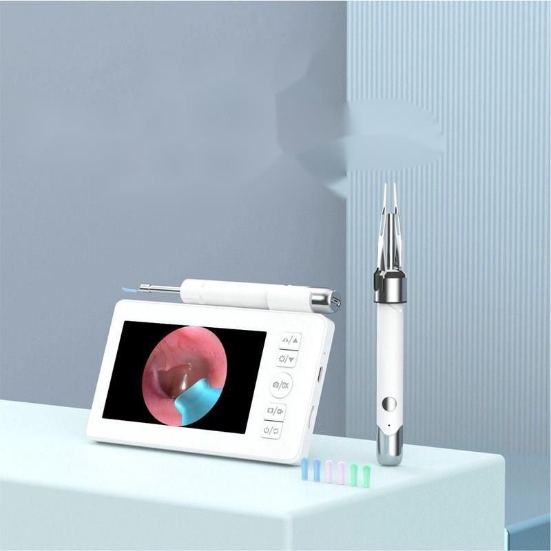 Set di strumenti con schermo, scovolino visivo, cucchiaio per la pulizia, detergente per le orecchie illuminato HD_voghion.com