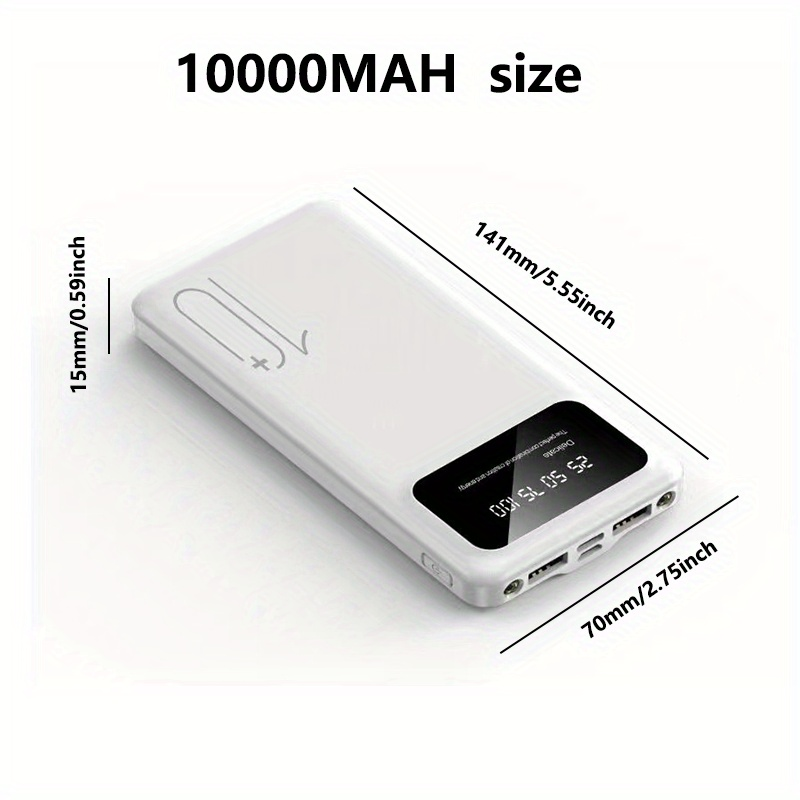 10000/20000 MAh High-capacity Portable Power Bank, 5V2.1A Portable USB Charger, Compatible With Android/iPhone Devices_voghion.com