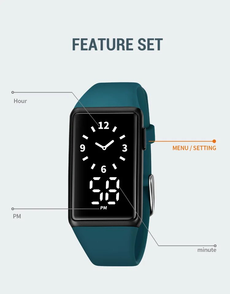 Skmei Led Light Date Sport Women Digital Watch Bracelet Removable Strap Ladies Wristwatches Waterproof Clock Relogio Fem_voghion.com