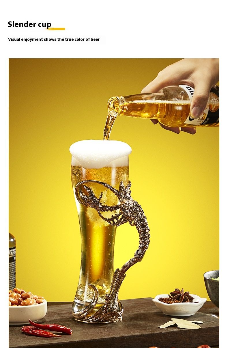 Wysokiej jakości kreatywny i spersonalizowany szklany kubek w kształcie homara, wysokiej jakości rzemiosło o dużej pojemności, pas internetowej gwiazdy, do domu_voghion.com