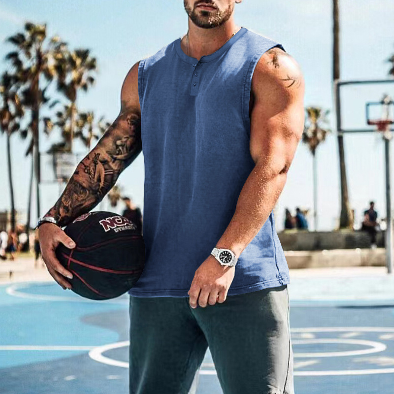 Canotta da uomo estiva 2023, con scollo rotondo, ampia, senza maniche, per sport da basket, di grandi dimensioni_voghion.com