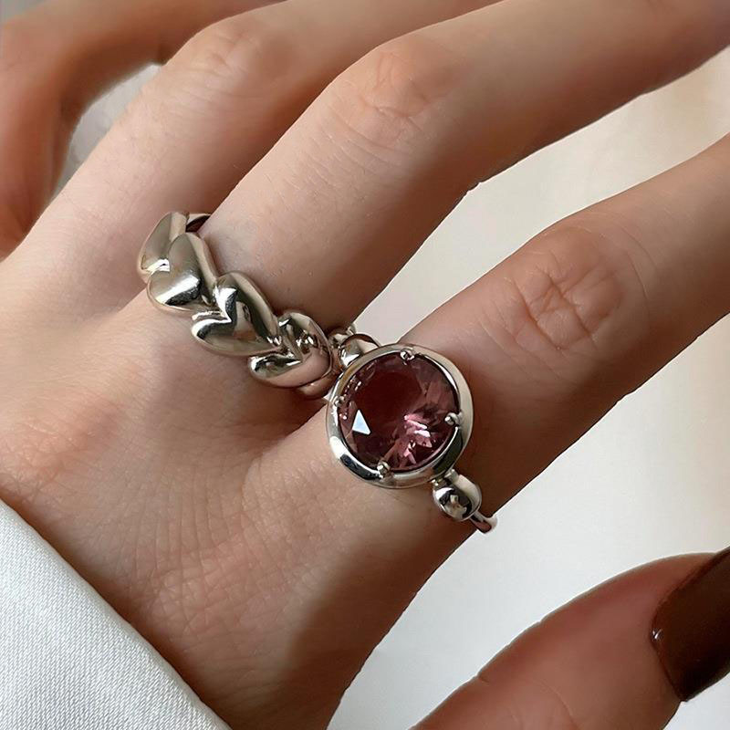 Farbe VENUS Silber Rosa Kristall Öffnung Ring Für Frauen Mädchen Liebe Schmuck Geburtstag Geschenk Dropship Dropshipping ping_voghion.com