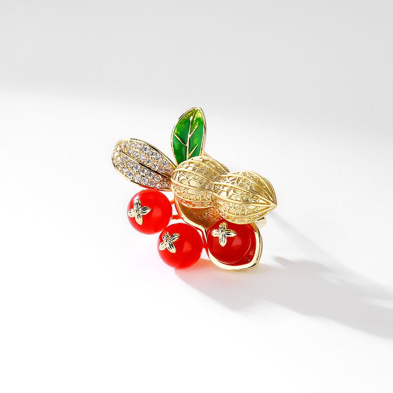 Peanut Brooch Women's Anti-light Personality Temperament Jacket Cardigan Corsage Neckline Pin_voghion.com