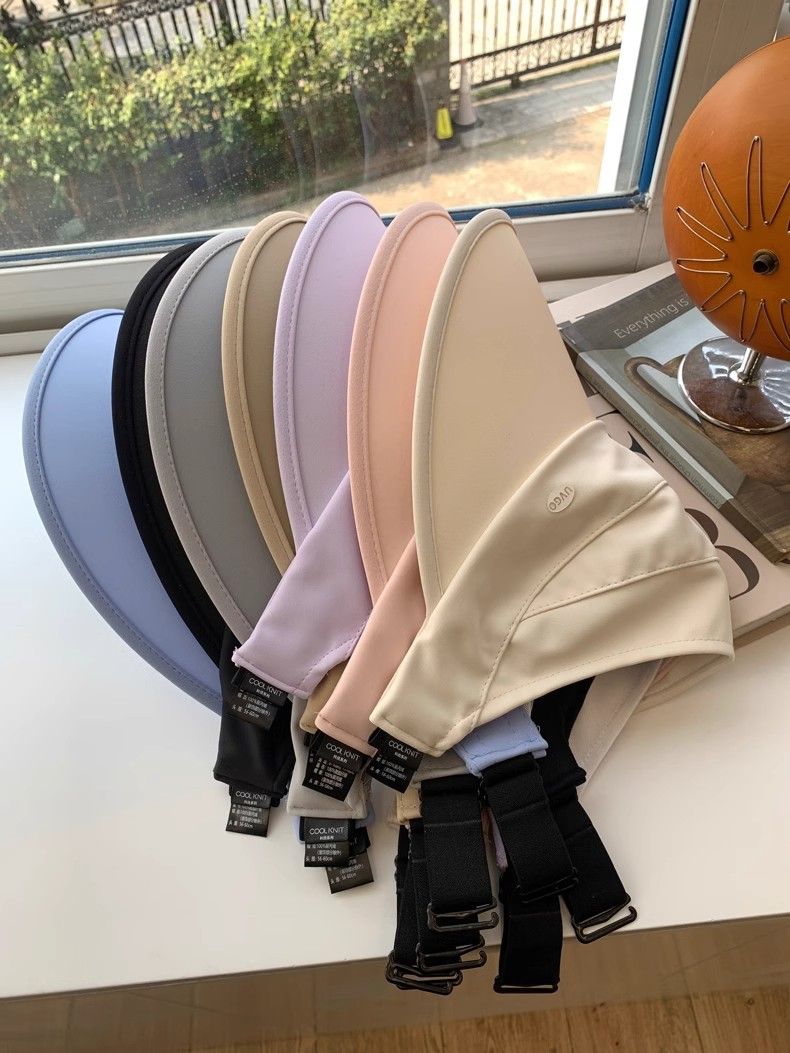 Cappello da sole per esterni in seta ghiacciata, con coda di cavallo alta e a mezza altezza, con viso piccolo e tesa larga, sensazione di freschezza_voghion.com