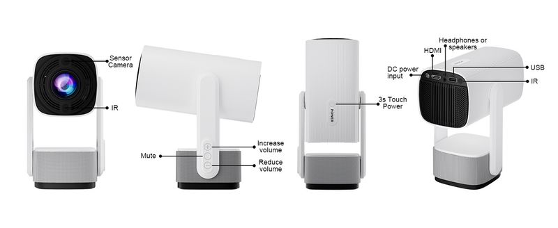 Proiettore portatile k2: 1080P, supporto 4K, Android 11.0, WiFi/Bluetooth, batteria a lunga durata, messa a fuoco automatica e Keystone_voghion.com