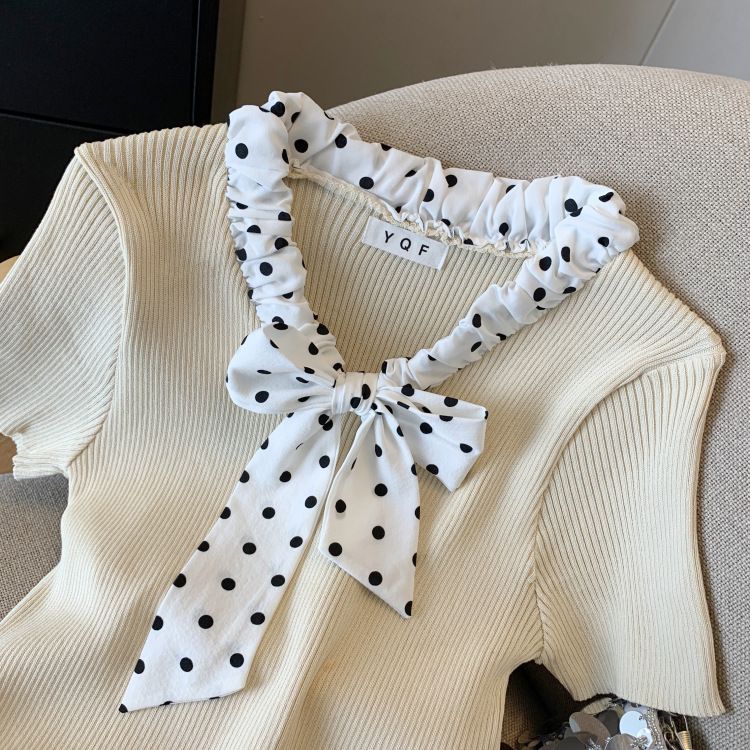 Abbigliamento donna estate nuovo design pois papillon slim t-shirt maglione di seta ghiaccio donna_voghion.com