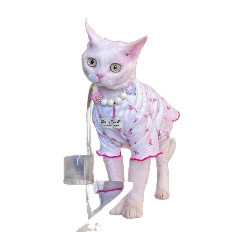 Vestiti estivi per gatti carini, nuovi, piccoli, elastici, traspiranti, sottili e senza peli, in stile tedesco_voghion.com