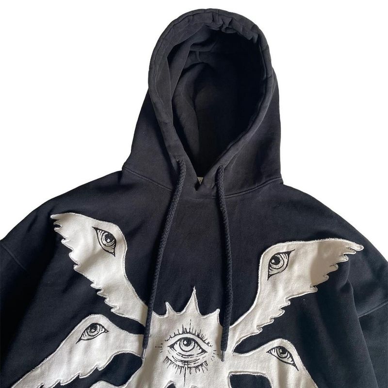 Abbigliamento maschile collage modello diavolo moda di strada personalità design pullover largo unisex felpa con cappuccio_voghion.com