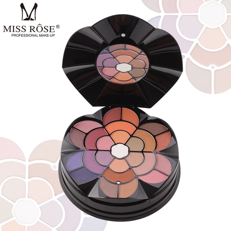 MISS ROSE 57 Color Petal Makeup Palette, 43 Color Eyeshadow, 4 Color Eyebrow Powder, Blush, Lipstick, 2 Color Powder Makeup Box_voghion.com
